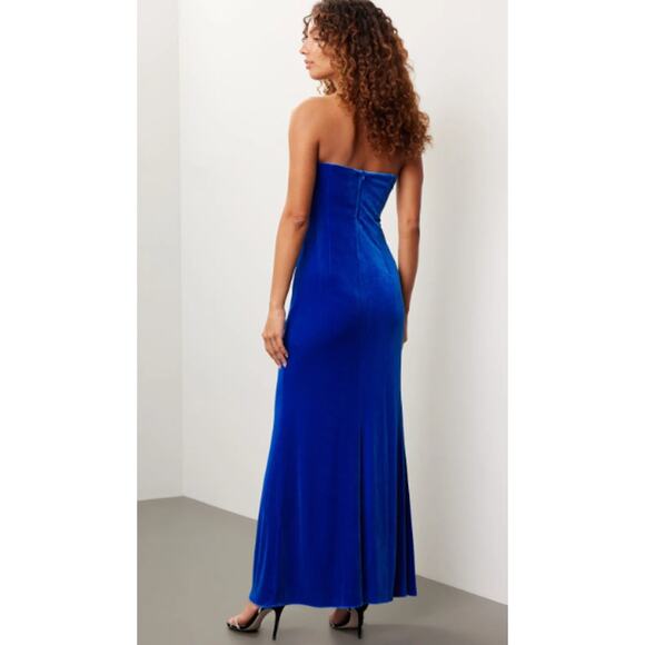 Liv Foster Velvet Strapless Evening Dress Size 14 New with Tags - Picture 5 of 8
